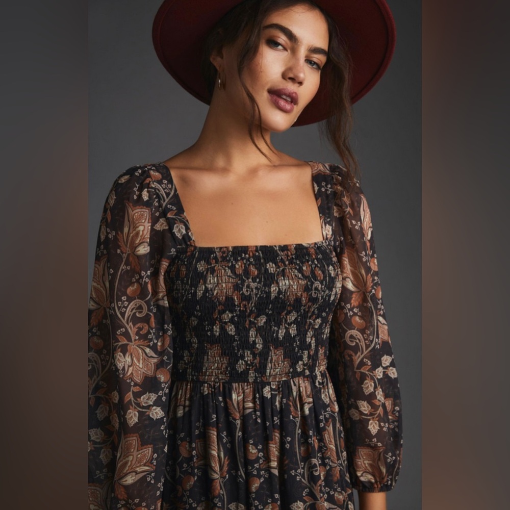 Let Me Be Square Neck Smocked Maxi Dress XXS - Picture 2 of 9